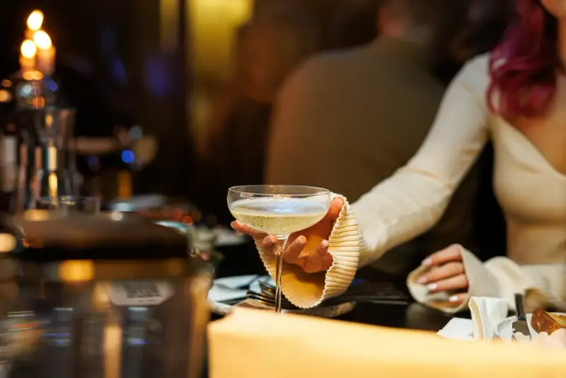 Elegant nightlife in Brussels with cocktail bar setting and refined evening atmosphere